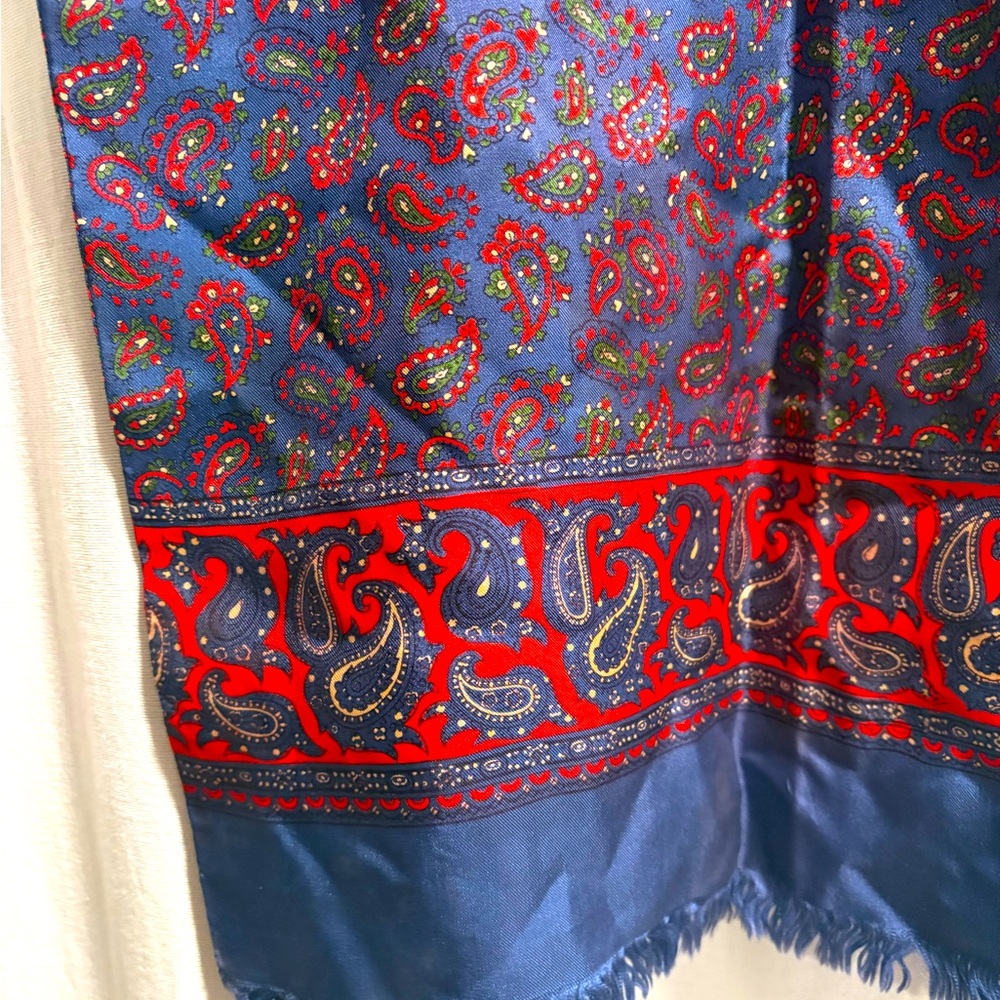 Vintage, Saks 5th Avenue, red and blue paisley scarf.  GORGEOUS!!